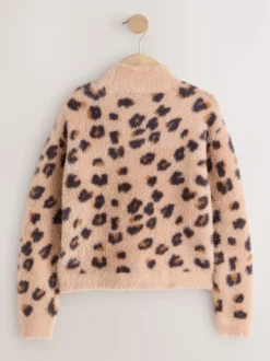 Gebreide Kleding*Next - Fluffy trui (3 - 16 jr) Luipaardprint