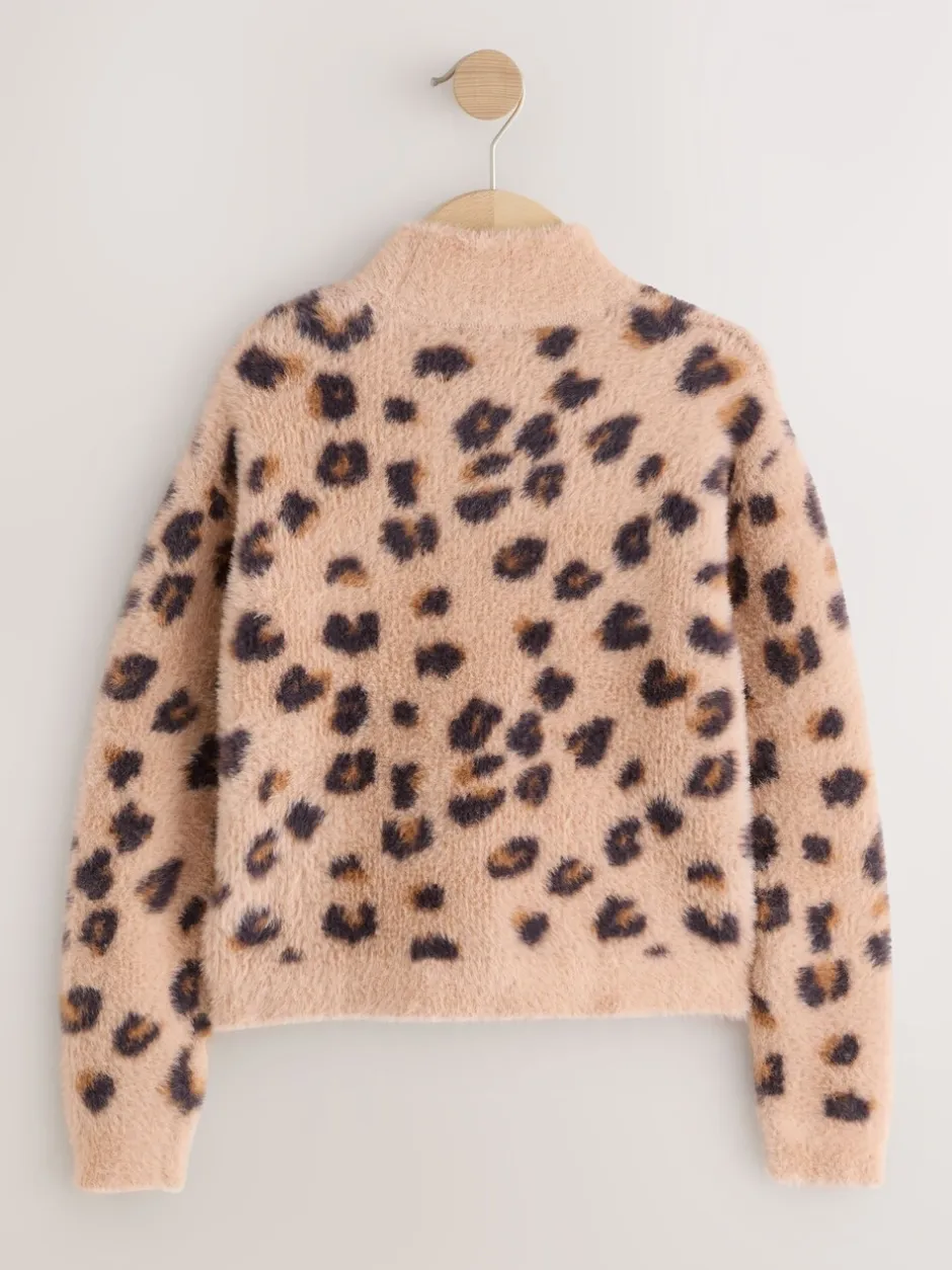 Gebreide Kleding*Next - Fluffy trui (3 - 16 jr) Luipaardprint