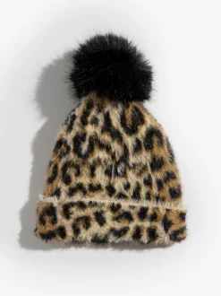 Mutsen, Handschoenen En Sjaals|Love & Roses Luipaardprint - Cosy Pom Hat