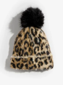 Mutsen, Handschoenen En Sjaals|Love & Roses Luipaardprint - Cosy Pom Hat