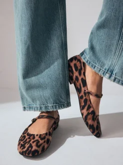 Lage Schoenen|Next - Mary Jane-schoenen met ronde neus Luipaardprint
