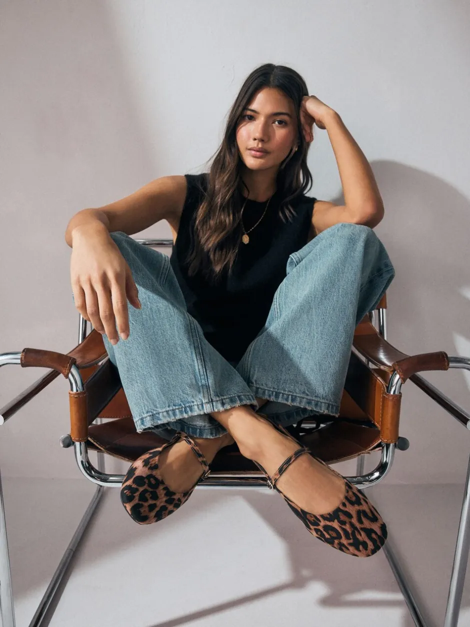 Lage Schoenen|Next - Mary Jane-schoenen met ronde neus Luipaardprint
