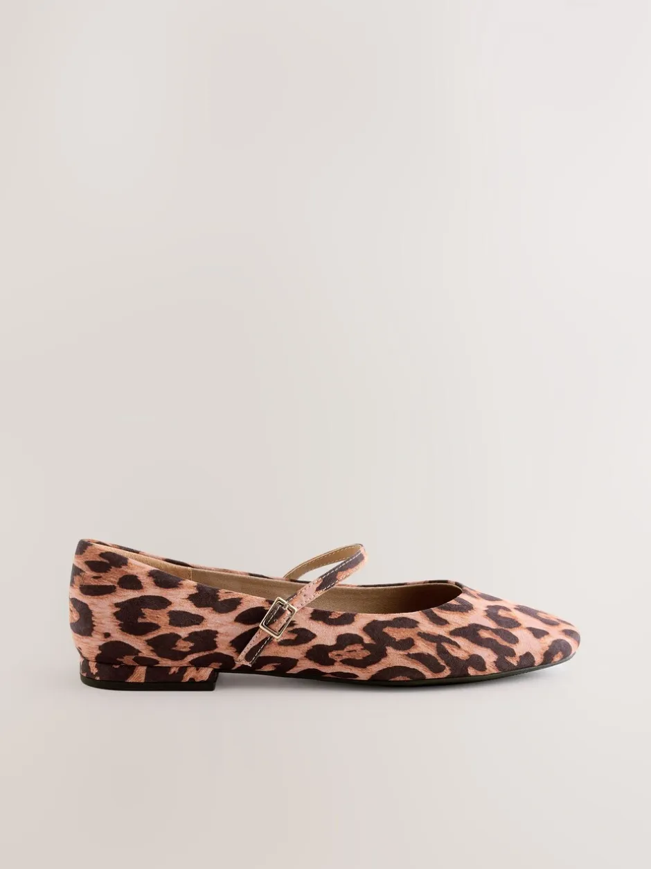 Lage Schoenen|Next - Mary Jane-schoenen met ronde neus Luipaardprint