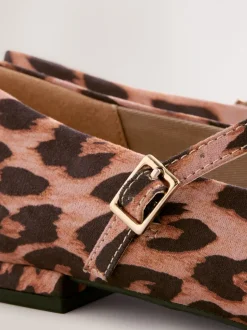 Lage Schoenen|Next - Mary Jane-schoenen met ronde neus Luipaardprint