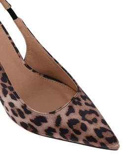 Schoenen Met Hakken*Novo - Wide Fit Iraya Point Slingback Court Shoes Luipaardprint