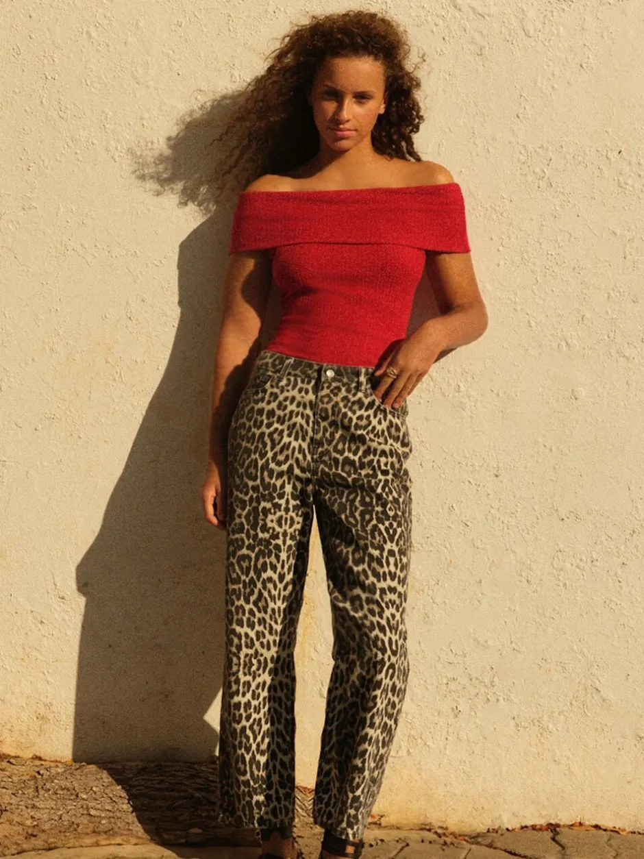 Jeans|Next Luipaardprint - Straight Leg Jeans
