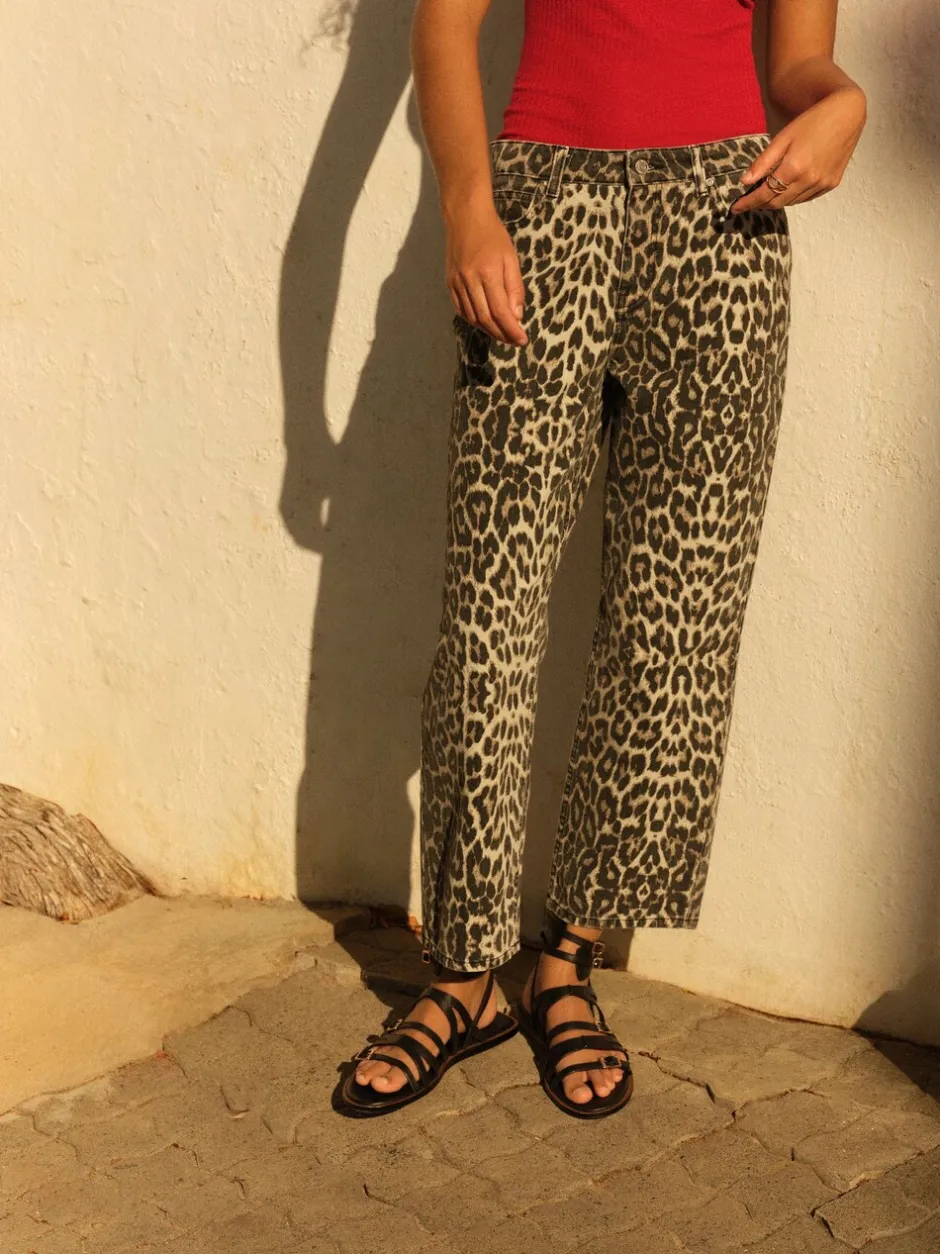 Jeans|Next Luipaardprint - Straight Leg Jeans