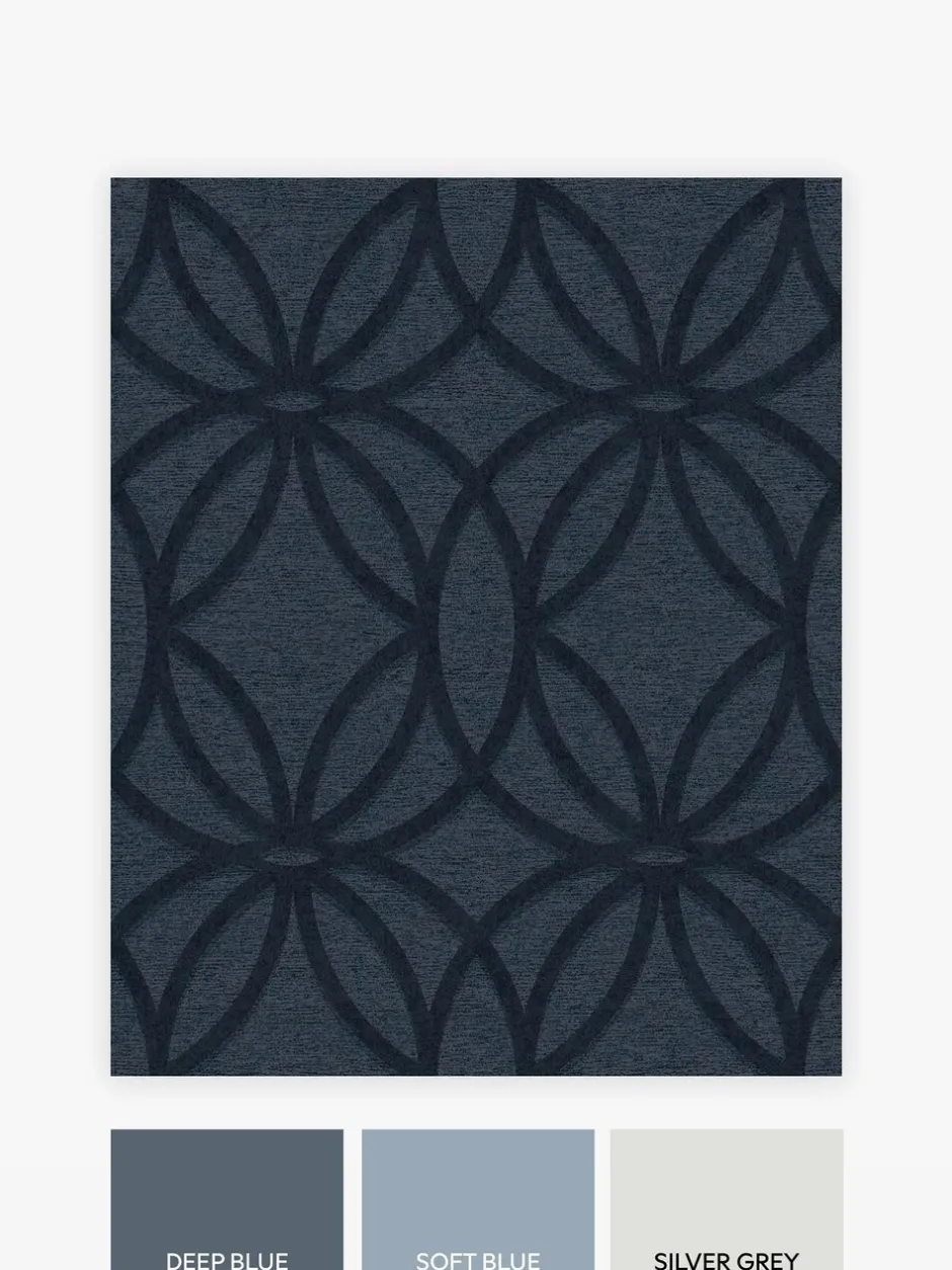Behang*Next Luxe geometrisch behang van 10 m Marineblauw