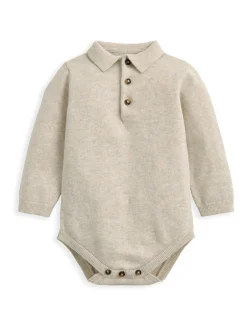 Rompertjes En Hemdjes*Mamas & Papas Knit Polo Bodysuit & Bottoms Set