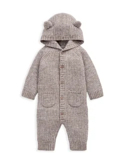 Rompertjes En Tuinbroeken*Mamas & Papas Ribbed Knitted Romper with 3D Bear Ears