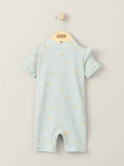 Badkleding*Mamas & Papas surfpakje met textuur, citroentjesprint en korte mouwen