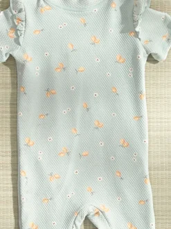 Badkleding*Mamas & Papas surfpakje met textuur, citroentjesprint en korte mouwen