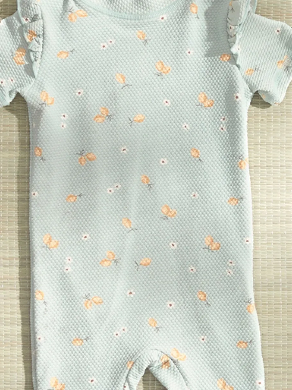 Badkleding*Mamas & Papas surfpakje met textuur, citroentjesprint en korte mouwen