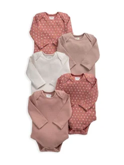 Rompertjes En Hemdjes*Mamas & Papas Woodblock Long Sleeve Bodysuits Pack of 5