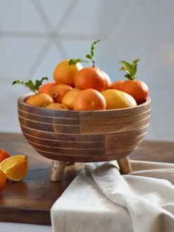 Keukenopslag|Next Mangohouten fruitschaal op pootjes