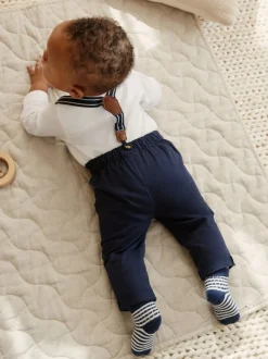 Sets En Combisets|Sets En Outfits|Next Marineblauw - 4 -delige babyset van overhemd, broek en bretels (0mnd-2jr)