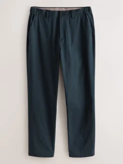 Broeken En Chino's*Next - Aansluitend - Slim-fit katoenen TENCEL™ lyocell blend chino's met comfortabele tailleband. Marineblauw