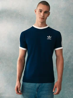 Sportkleding*adidas originals Marineblauw - Adicolor Classics T-shirt met 3 strepen
