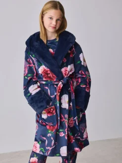 Kamerjassen*Baker by Ted Baker - All Over Floral Print Robe Marineblauw