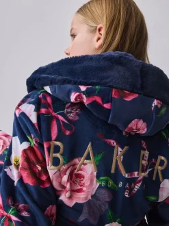 Kamerjassen*Baker by Ted Baker - All Over Floral Print Robe Marineblauw