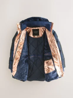 Schoolkleding|Jassen En Jacks|Baker by Ted Baker - - Regenbestendige halfzware gevoerde jas met ceintuur Marineblauw