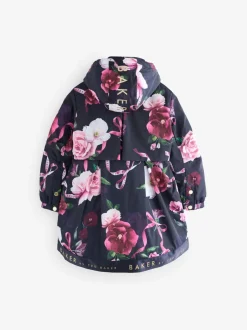 Jassen En Jacks|Baker by Ted Baker - regenjas met merklogo op de zoom Marineblauw
