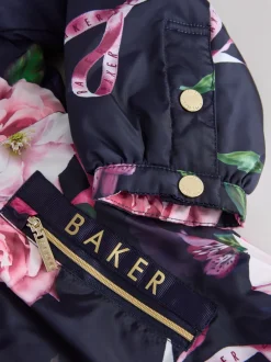 Jassen En Jacks|Baker by Ted Baker - regenjas met merklogo op de zoom Marineblauw