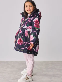 Jassen En Jacks|Baker by Ted Baker - regenjas met merklogo op de zoom Marineblauw
