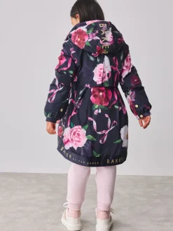 Jassen En Jacks|Baker by Ted Baker - regenjas met merklogo op de zoom Marineblauw