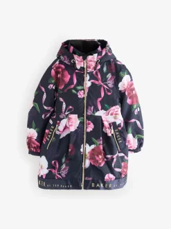Jassen En Jacks|Baker by Ted Baker - regenjas met merklogo op de zoom Marineblauw