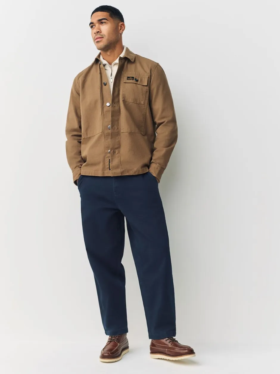 Broeken En Chino's*Next - Barrel Fit - Authentic Cotton Rich Stretch Trousers Marineblauw