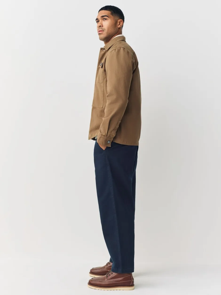 Broeken En Chino's*Next - Barrel Fit - Authentic Cotton Rich Stretch Trousers Marineblauw