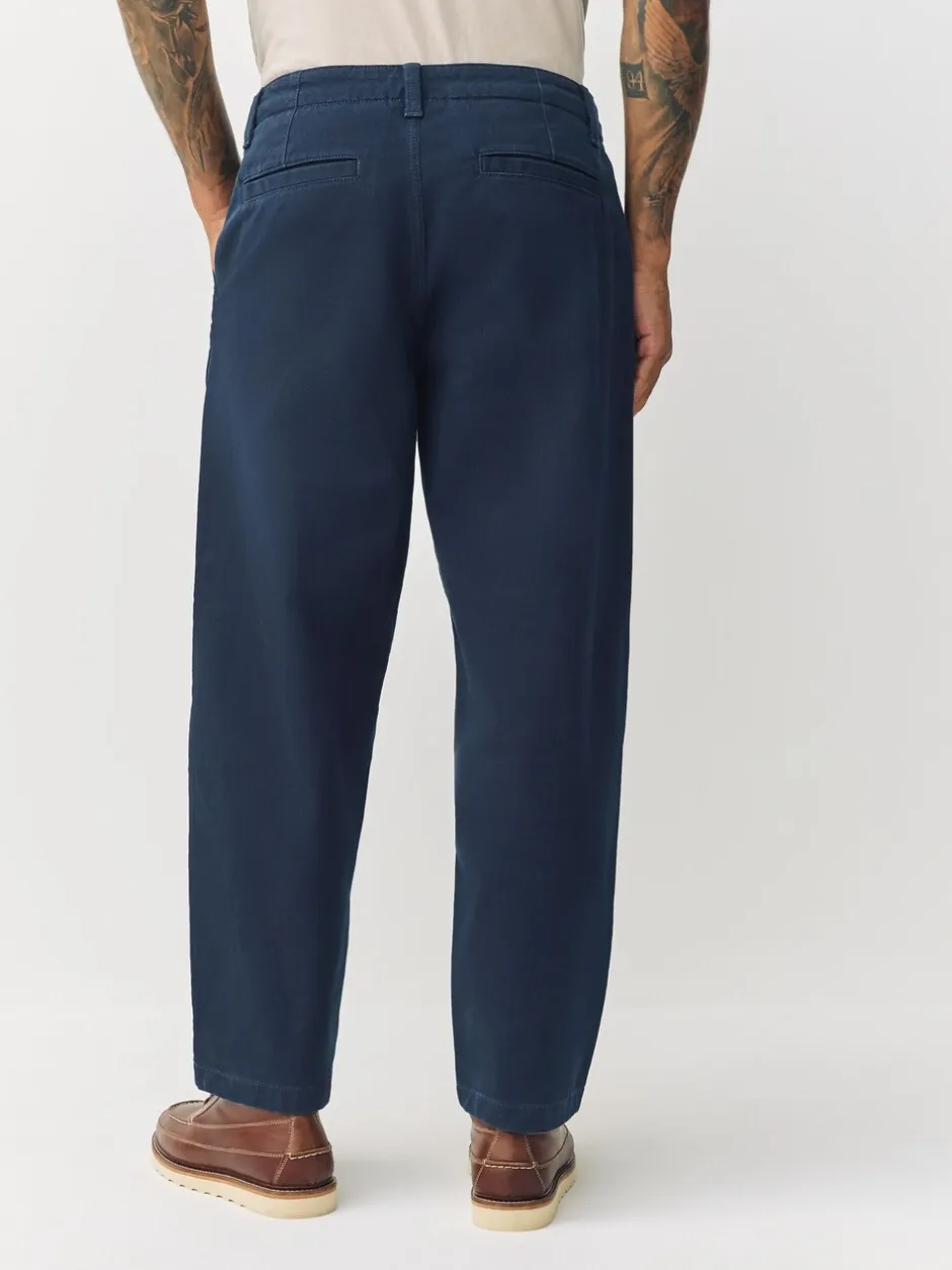 Broeken En Chino's*Next - Barrel Fit - Authentic Cotton Rich Stretch Trousers Marineblauw