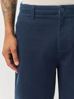 Broeken En Chino's*Next - Barrel Fit - Authentic Cotton Rich Stretch Trousers Marineblauw