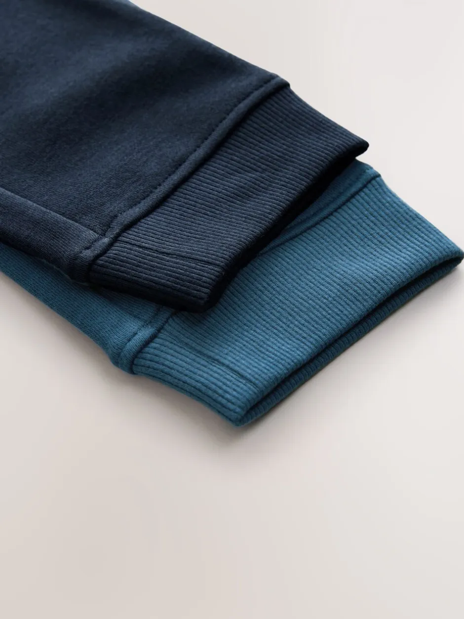 Joggingbroeken|Next - Basic joggingbroeken, set van 5 (3-16jaar) Marineblauw