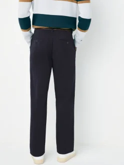Broeken En Chino's*Next - Belted Soft Touch Pleated Chino Trousers Marineblauw