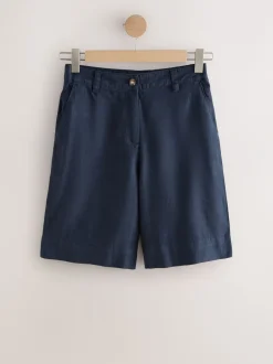 Shorts*Next - Bermuda van linnenmix Marineblauw
