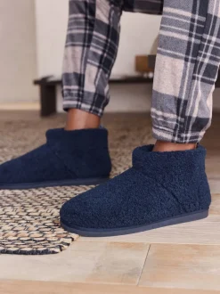 Pantoffels|Loungewear|Next - Borg pantoffels Marineblauw