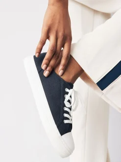 Sneakers|Next - Canvas honkbalsneakers Marineblauw