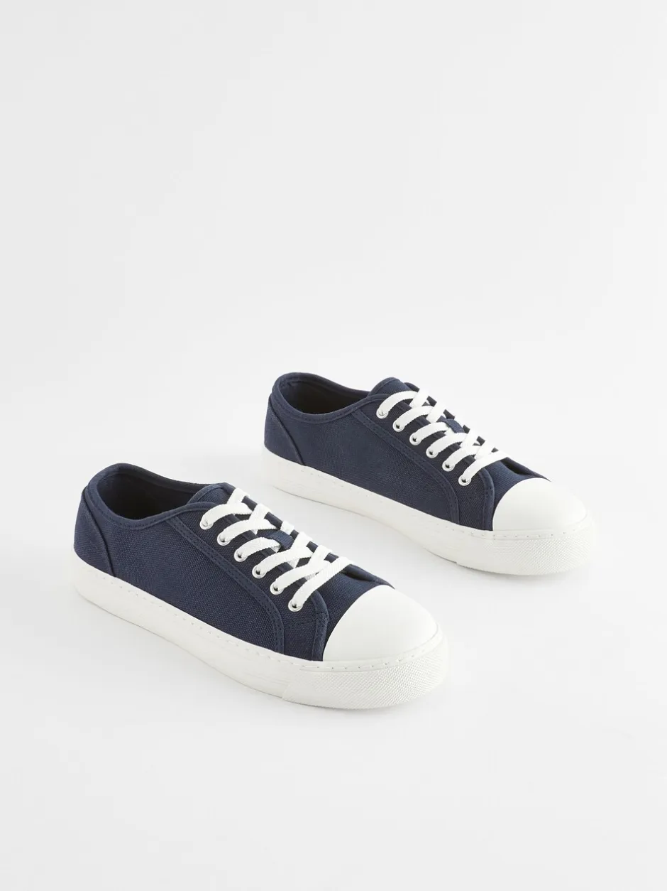 Sneakers|Next - Canvas honkbalsneakers Marineblauw
