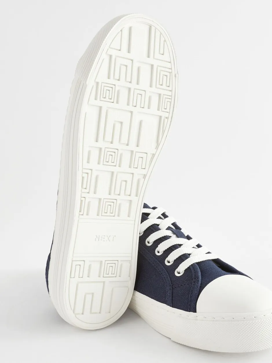 Sneakers|Next - Canvas honkbalsneakers Marineblauw