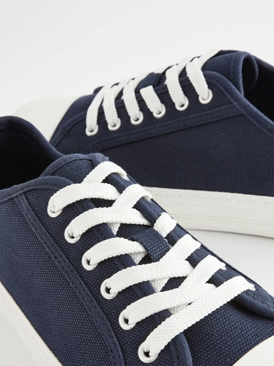 Sneakers|Next - Canvas honkbalsneakers Marineblauw