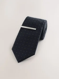 Stropdassen En Pochets|Next Marineblauw - Das met patroon