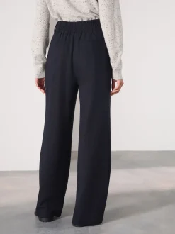 Broeken*Next Marineblauw - Elastic Back Wide Leg Trousers With Wool