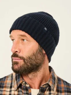 Mutsen, Sjaals En Handschoenen*Fat Face - FatFace beanie met wafelpatroon Marineblauw