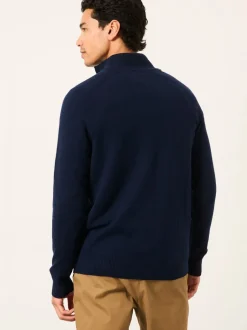 Gebreide Kleding*Fat Face - FatFace Half Zip Neck Knitted Jumper Marineblauw