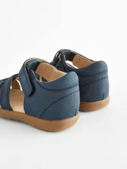 Eerste Schoentjes*Next - First Walker babysandalen van leer met klittenbandsluiting Marineblauw
