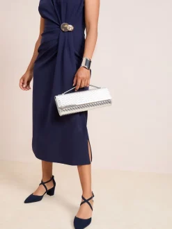 Schoenen Met Hakken*Friends Like These - pumps met blokhak en gekruiste bandjes Marineblauw