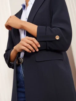 Kostuums En Werkkleding*Friends Like These - maatgesneden blazer met mouwdetails Marineblauw