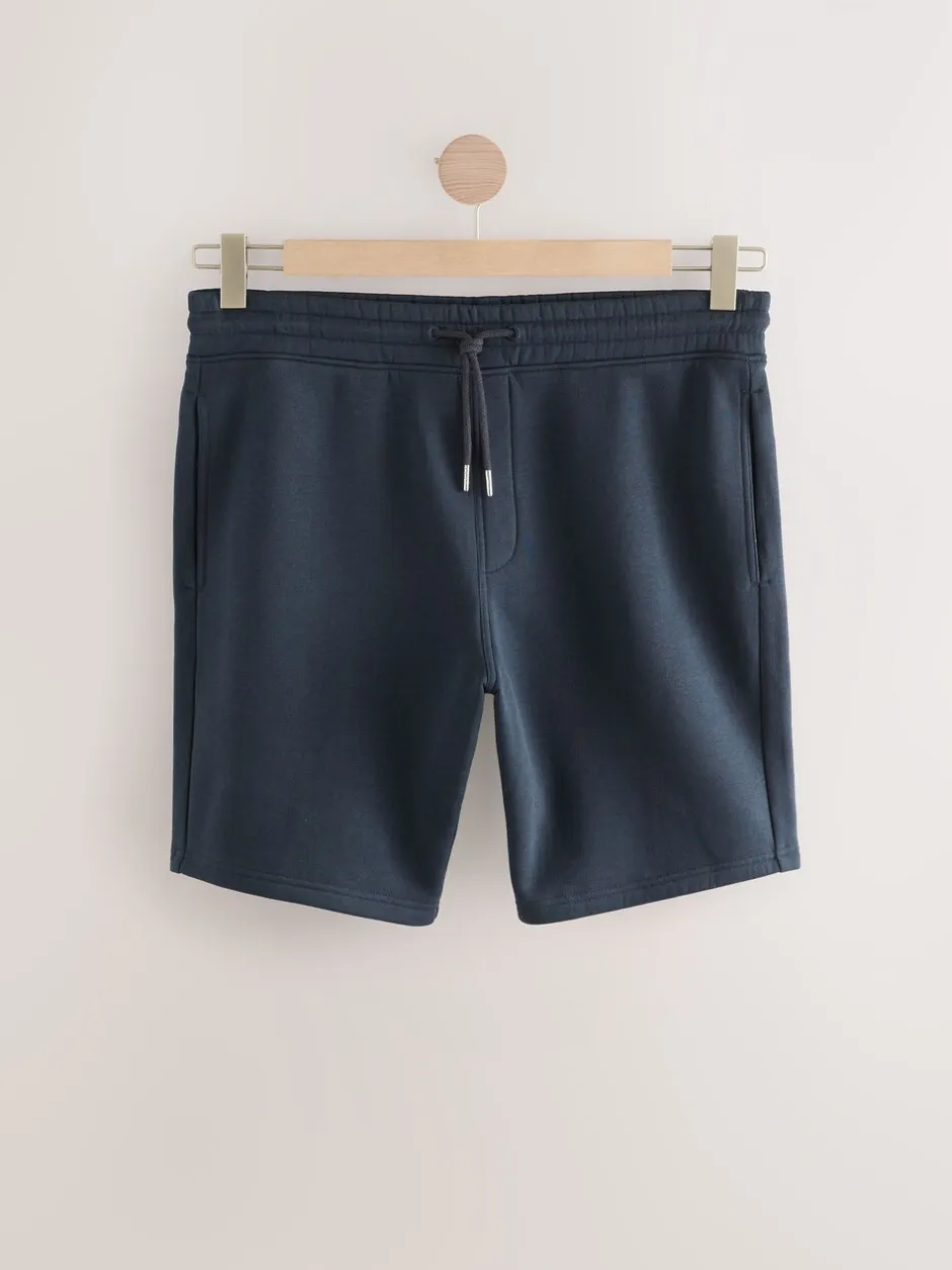Shorts|Next - Geborstelde jersey shorts met ritszakken Marineblauw